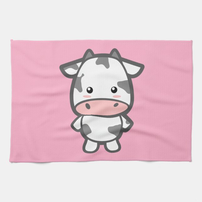 Niedliche Kuh Geschirrtuch (Horizontal)