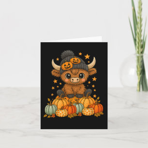 Niedliche Kuh Halloween Pumpkin Fall Moo I Gemein  Karte