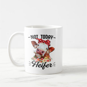 Niedliche Kuh heute Heifer Floral Geschenk für Bau Kaffeetasse