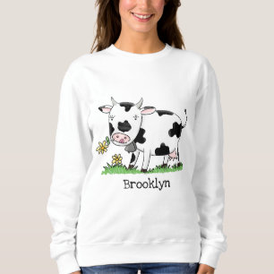 Niedliche Kuh in Cartoon-Abbildung Sweatshirt