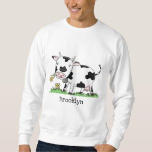 Niedliche Kuh in Cartoon-Abbildung Sweatshirt