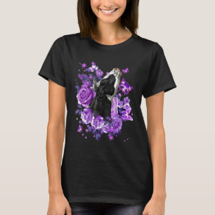 Niedliche Kuh Landwirtschaft Lila Blume T-Shirt