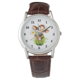 niedliche Kuh liebt Tier Beobachten Armbanduhr