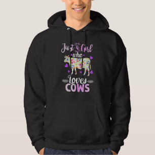 Niedliche Kuh nur ein Mädchen, das Kühe Liebe Hoodie