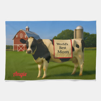 Niedliche Kuh Personalisiert Küchentuch für Mama