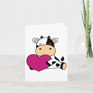 Niedliche Kuh-Pocket Größe Valentine Kuh Karte
