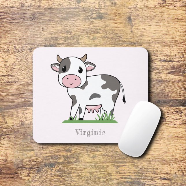 Niedliche Kuh Rosa Maus Pad Mousepad (Cute Cow Pink Mouse Pad)