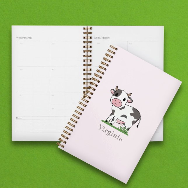 Niedliche Kuh Rosa Plane Planer (Cute Cow Pink Planner)