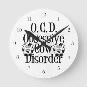 Niedliche Kuh Runde Wanduhr