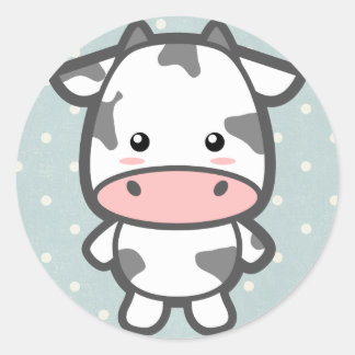 Niedliche Kuh Runder Aufkleber