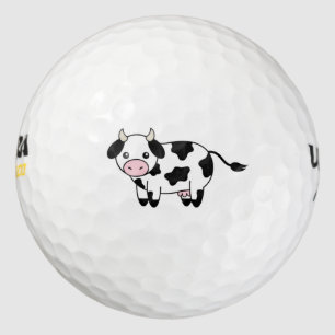 niedliche Kuh Schwarz-weißer Golfball