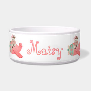 Niedliche Kuh und Flugzeug,Aquarell,Einfach,Person Napf