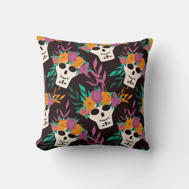 Niedliche Kuh: Vintages kindisch Muster Kissen (Vorderseite)