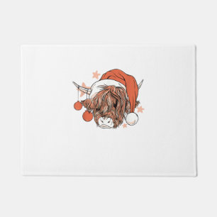 Niedliche Kuh Weihnachten Weihnachtsmannmütze Funn Fußmatte