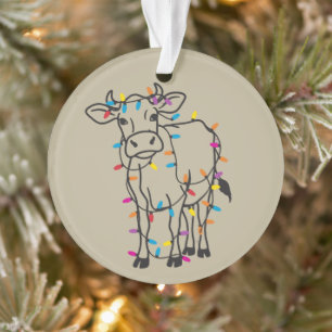 Niedliche Kuh Weihnachtslicht Heifers Holiday Farm Ornament
