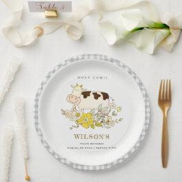 Niedliche Kuhblütenfarm Jegliche Altersklassen Geb Pappteller