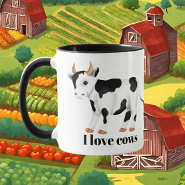 Niedliche Kuhliebhaber fügen Monogramm hinzu Tasse