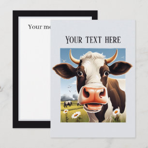 Niedliche Kuhliebhaber fügen Nachrichten zu jedem  Mitteilungskarte