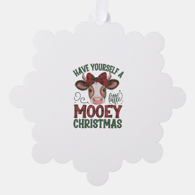 Niedliche Kuhweihe Ornament Karte (Vorderseite)
