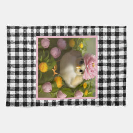 Niedliche Küken und Blume Ostern Geschirrtuch