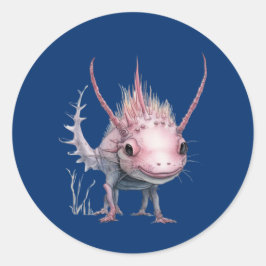 Niedliche Kunst Axolotl Runder Aufkleber