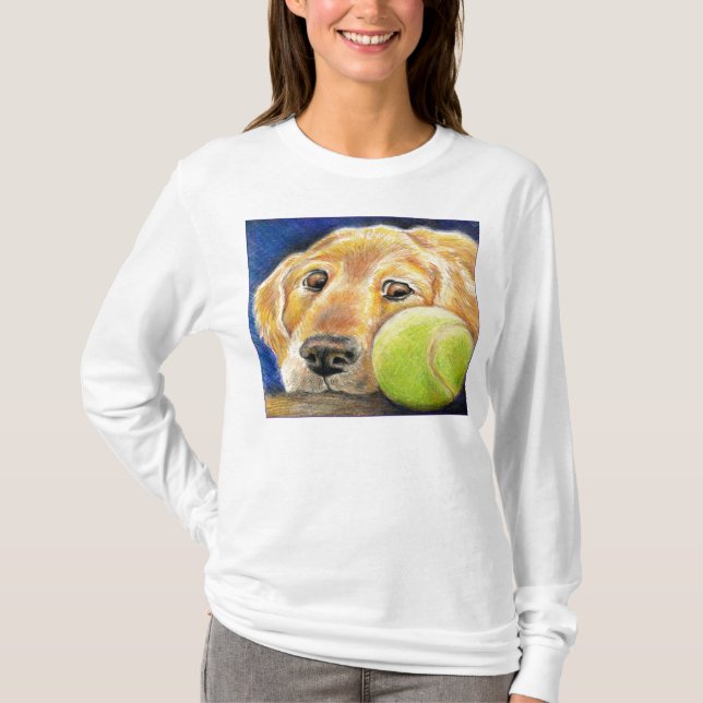 Niedliche Kunst des goldenen Retrievers T-Shirt (Vorderseite)