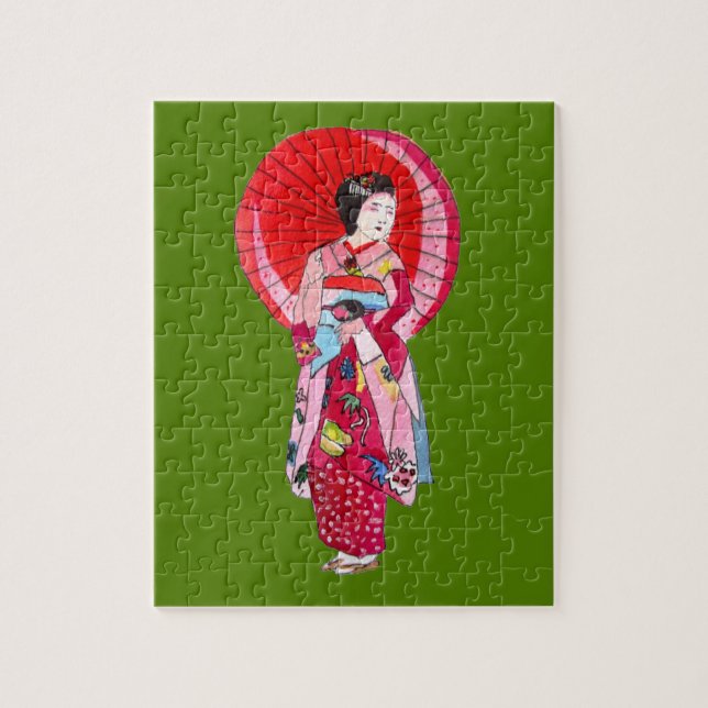 niedliche Kunst von Geisha Puzzle (Vertikal)