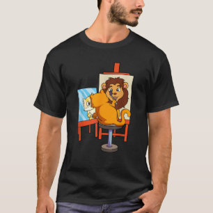 Niedliche Kunstkatze Niedliche Katzenmalerei Löwe T-Shirt