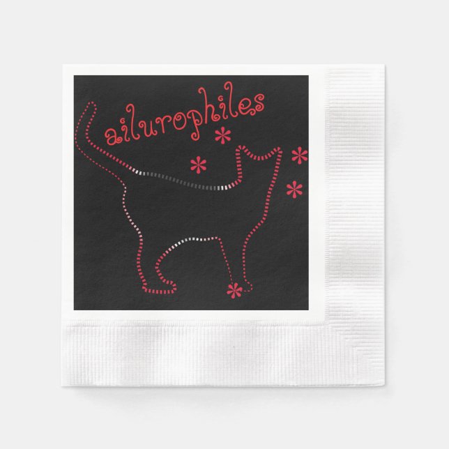 niedliche Kunstkatze, phantastisches Katzenpapier  Serviette (Vorderseite)