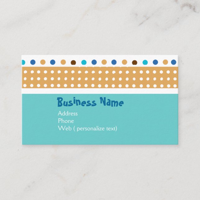 Niedliche künstlerische wunderliche Punkte-Muster Visitenkarte (Vorderseite)