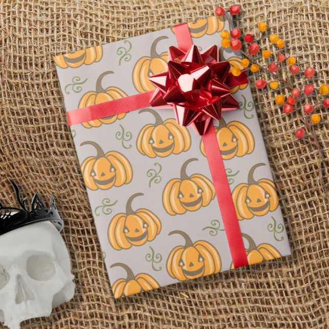 Niedliche Kürbis Pattern Halloween Geschenkpapier (Von Creator hochgeladen)