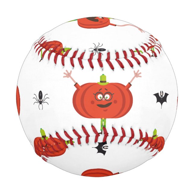 Niedliche Kürbis, Spinne und Fledermausmuster Baseball (Vorderseite)
