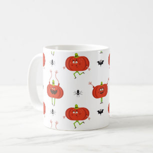 Niedliche Kürbis, Spinne und Fledermausmuster Kaffeetasse