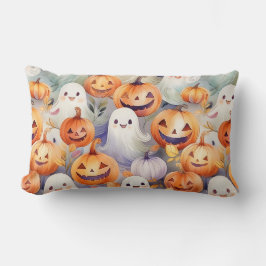 Niedliche Kürbis und Geister Lendenkissen