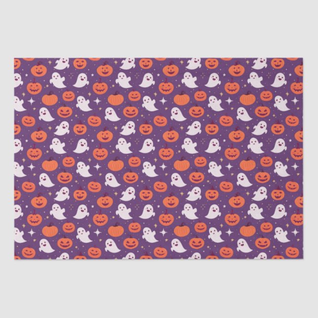 Niedliche Kürbis und Geister Seidenpapier (Vorderseite)