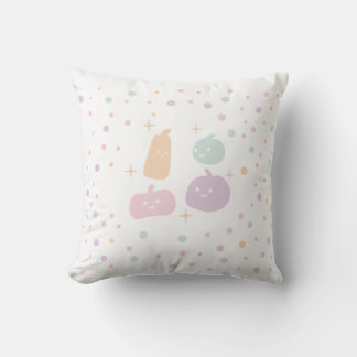 Niedliche Kürbisfreunde mit Pastel Confetti Kissen