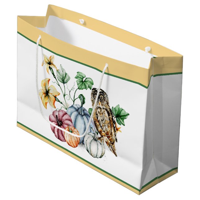 Niedliche Kürbisgewächse Große Geschenktüte (Vorderseite Schrägansicht)