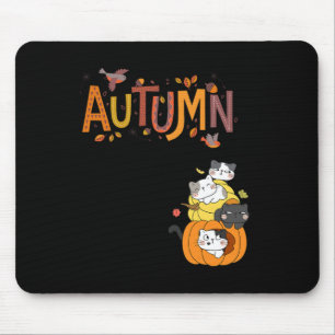 Niedliche Kürbiskatzen Hallo Herbstsonne Mousepad