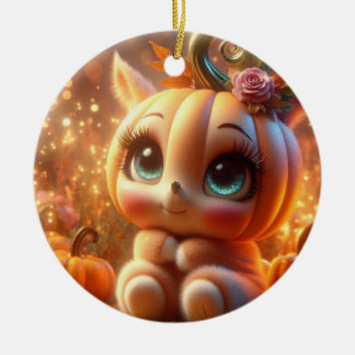 Niedliche Kürbiskreatur Keramik Ornament