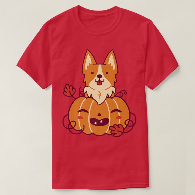 Niedliche Kürbiskröte und Corgi Hund Halloween Hol T-Shirt (Design vorne)