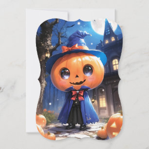 Niedliche Kürbiskugel Halloween-Kinderdusche Einladung