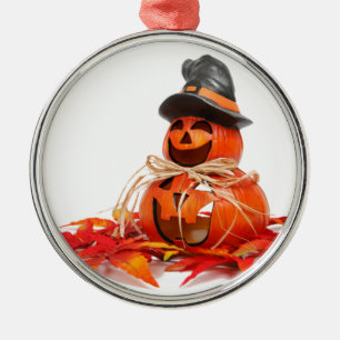 Niedliche Kürbislaterne Happy Halloween Ornament Aus Metall