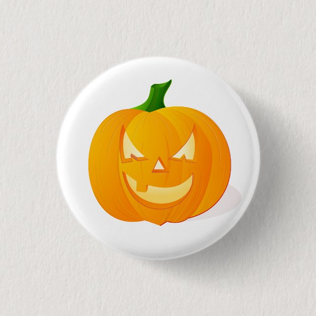 Niedliche Kürbislaterne Pumpkin Halloween Button (Vorderseite)