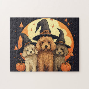 Niedliche Labradoodles Hund/Halloween Puzzle