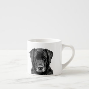 Niedliche Labrador Black Dog Puppy Pet Sketch Espressotasse