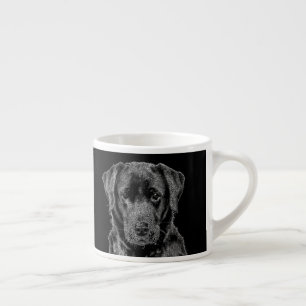 Niedliche Labrador Black Dog Puppy Pet Sketch Espressotasse