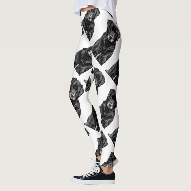 Niedliche Labrador Black Dog Puppy Pet Sketch Leggings (Links)