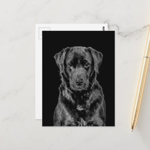 Niedliche Labrador Black Dog Puppy Pet Sketch Postkarte