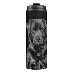 Niedliche Labrador Black Dog Puppy Pet Sketch Thermosbecher