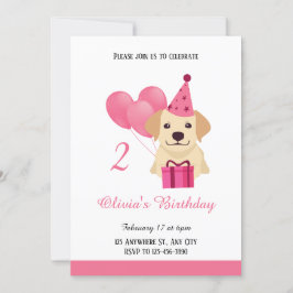 Niedliche Labrador Retriever Girl Geburtstagseinla Einladung